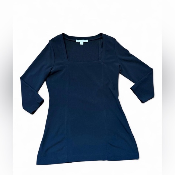 Boston Proper square neck tunic length three quarter sleeve top size medium - Picture 3 of 5